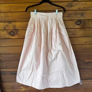 VINTAGE | Cambridge Dry Goods Blush Pink Cotton High Waist Midi Full Skirt 8